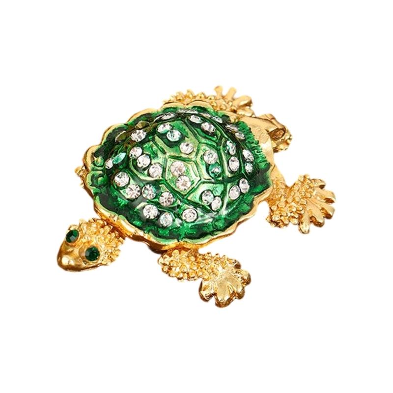 Handcraft Metal Turtles Jewelry Organizers Storage Solution Secure Lock for Jewelry Protective Display