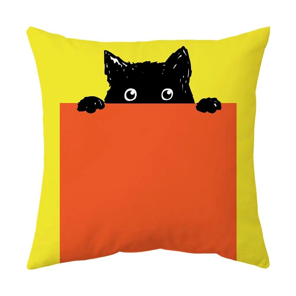 Sofa Chair Bed Living Room Decorative Pillowcase Fashion Cartoon Cute Cat Pillowcase