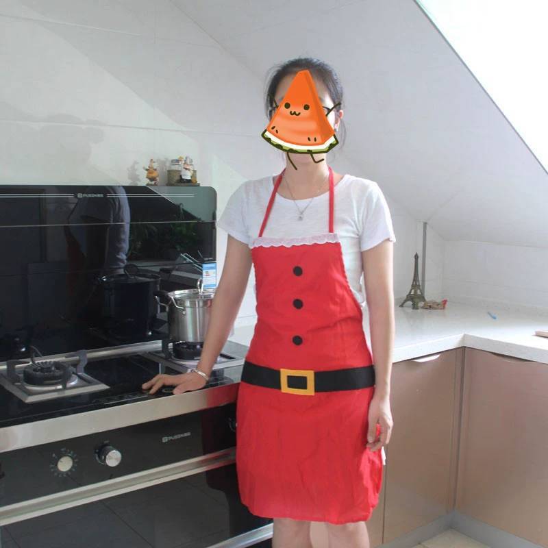 Christmas Apron For Adults And Children Polyester European American Style Holiday Party Wear