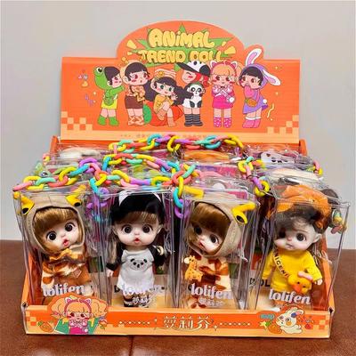 Mini Boneca BJD Articulada 13cm Expressão Sorridente Surpresa Bonecas Meninas Série Vestir Animais Presente para Menina Anime SD
