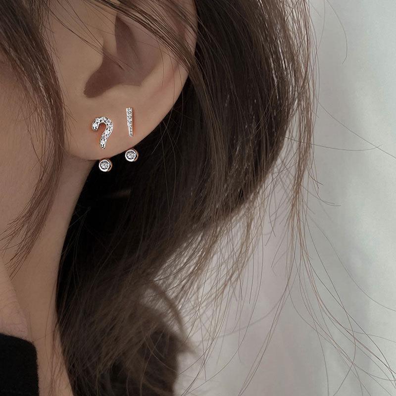Japanese & Korean Style Silver-Plated Stud Earrings: Trendy & Versatile Design for Women