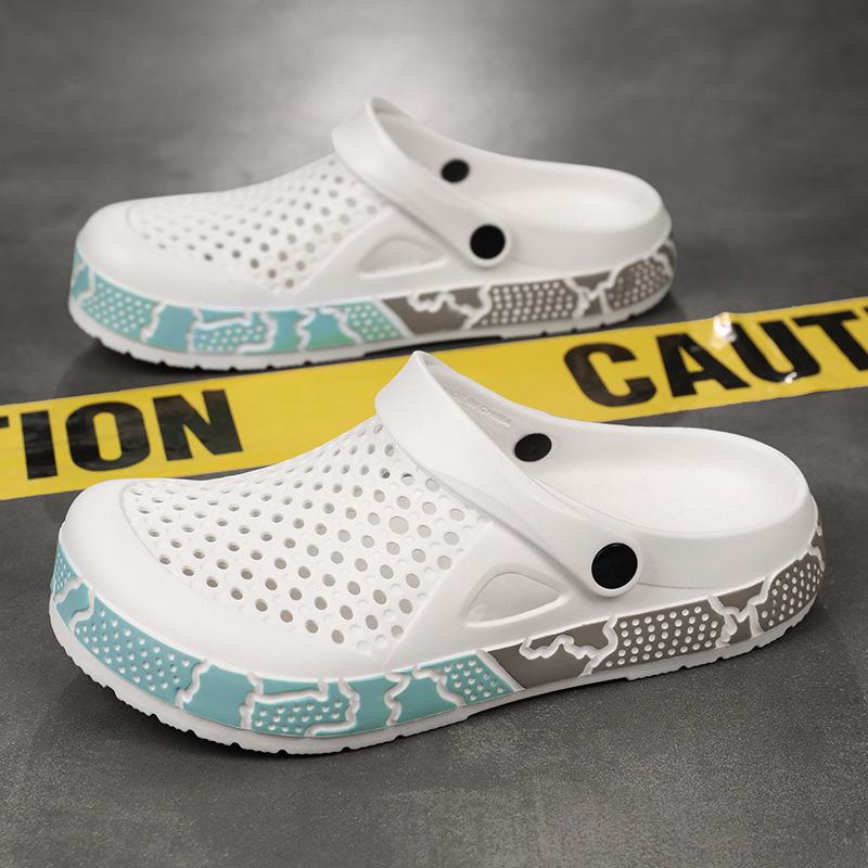 Painted hole shoes, seaside beach shoes, one shoe or two, wear wear-resistant bag head cool slippers