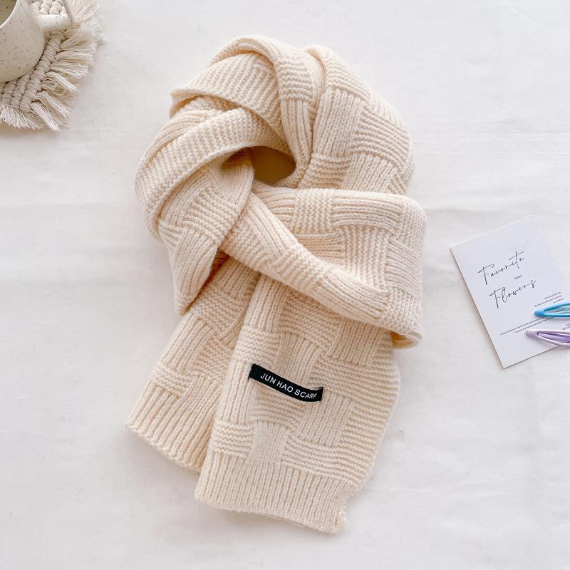 New knitted wool scarf women's autumn and winter thickened warm student couple scarf men's versatile trend