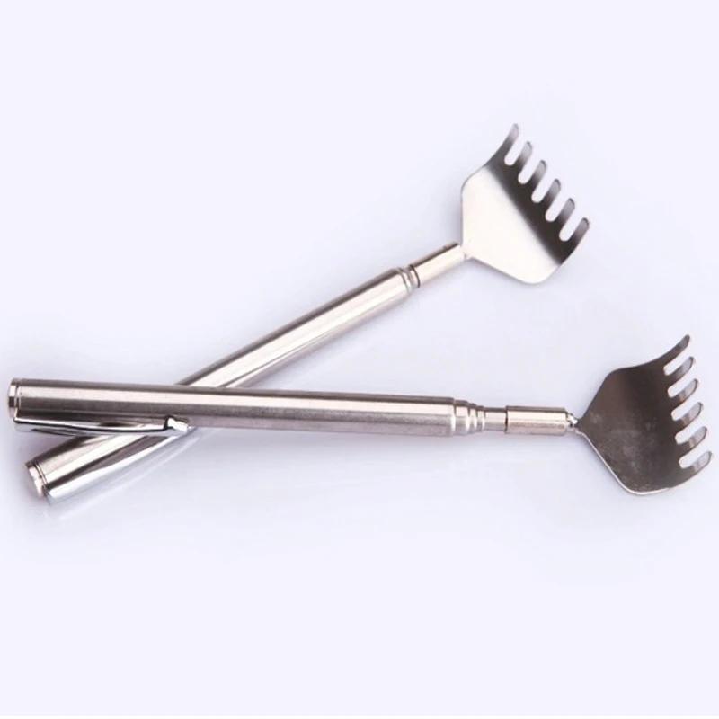 Stainless Steel Telescopic Extendable Back Scratcher Home Massage Kit Portable Clip-On Tool Home Scratching Massage Kit