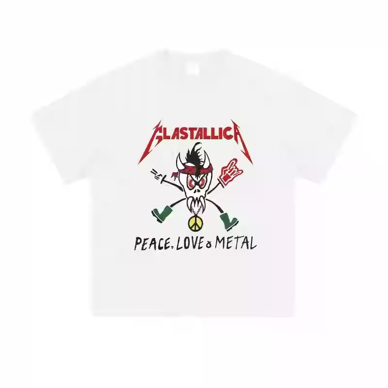 

2025 Футболка с коротким рукавом Metallica Rock Тяжелая Американский Винтаж Свитшот Высокое Качество Люксовый Бренд Стиль Продажи S