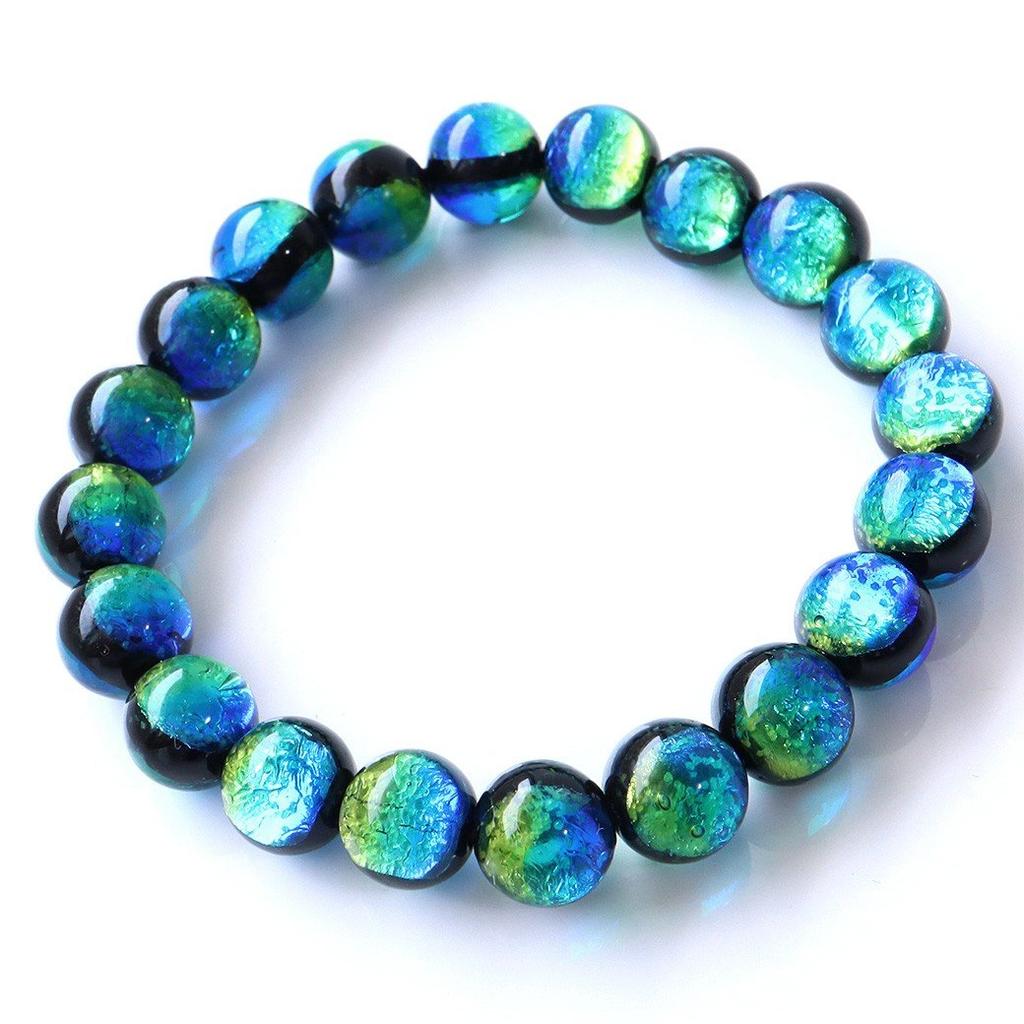 Luminous Kerama Marine Firefly Glass Bracelet 10mm Okinawa Kerama Islands Inner Diameter [GOLD STONE] Approx. 16.5cm