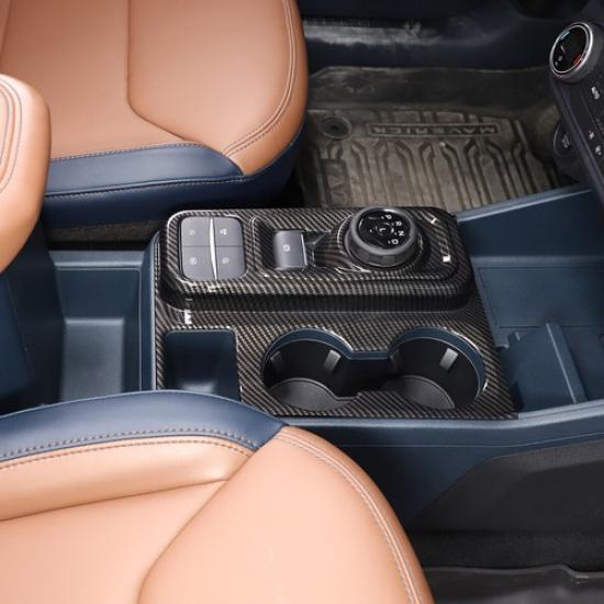 Center Control Gear Panel Cover ABS Carbon Decorate Trim For Ford Maverick +