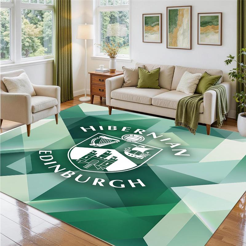 Hibernian FC Design Crystal Velvet Rug Soft Decorative Mat for Bedroom Entrance