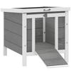 Rabbit Hutch Rabbit Cage with Ramps/Door, Opening and Waterproof Roof - In Fir Wood 51 X 42 X 43 Cm Grey and White