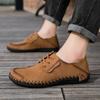Fashion Handmade Leather Casual Shoes for Men Lace Up Comfortable Soft Men Loafers Moccasins Driving Shoe Big Size 47 48