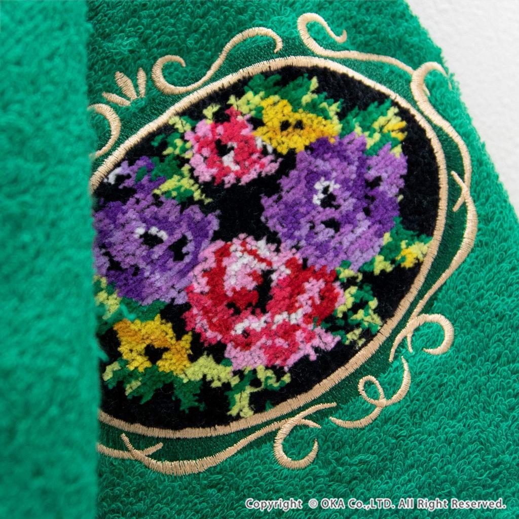 Oka Face 33cm x Chenille Rose and Towel, Beige, Approx. 80cm, (Elegant Gorgeous)