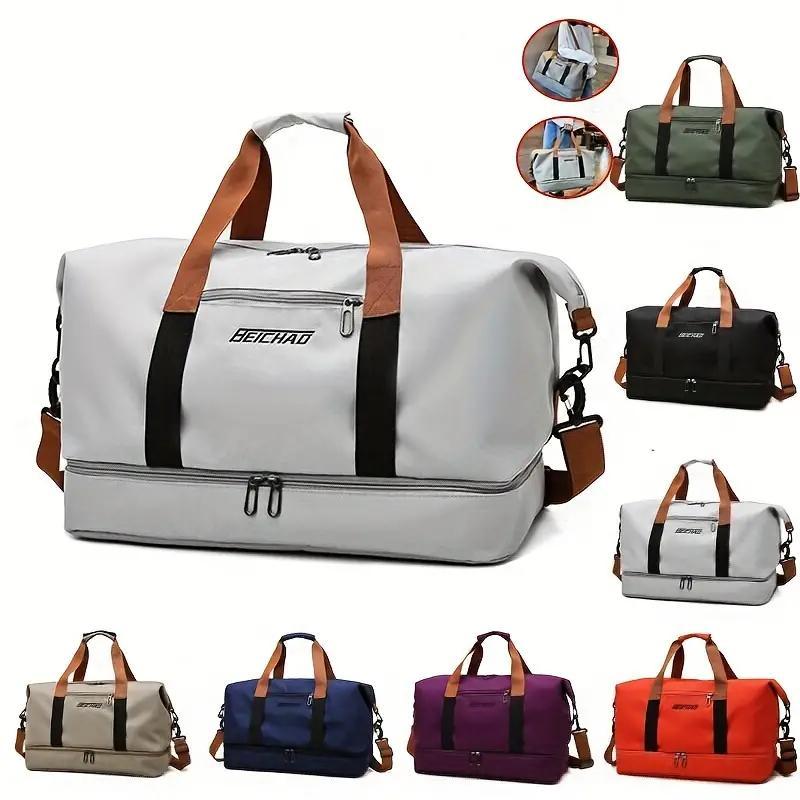 Αθλητική τσάντα Duffel Nylon Τσάντα ταξιδιού μεγάλης χωρητικότητας με υγρό και στεγνό διαχωρισμό Casual ώμου και χιαστί για άνδρες και γυναίκες