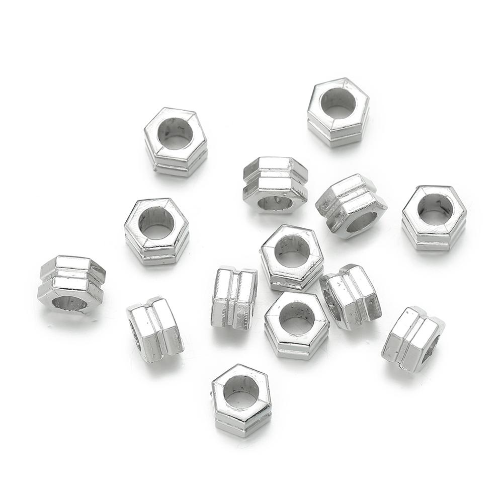 50pcs/lot CCB Spacer Beads Charms Antique Silver Color Spacer Beads Charms Pendants For DIY Bracelets Jewelry Making Accessories