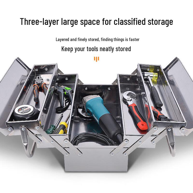 JNL Stainless Steel Folding Toolbox