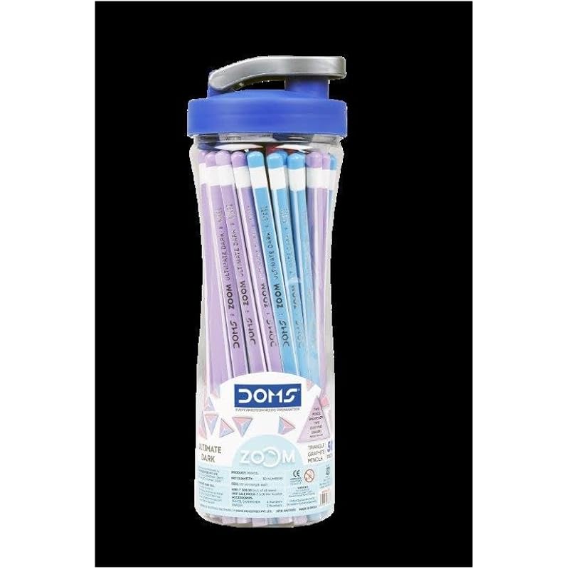 Doms Zoom Triangle Pencil 50 Pcs Sipper, Black чёрный