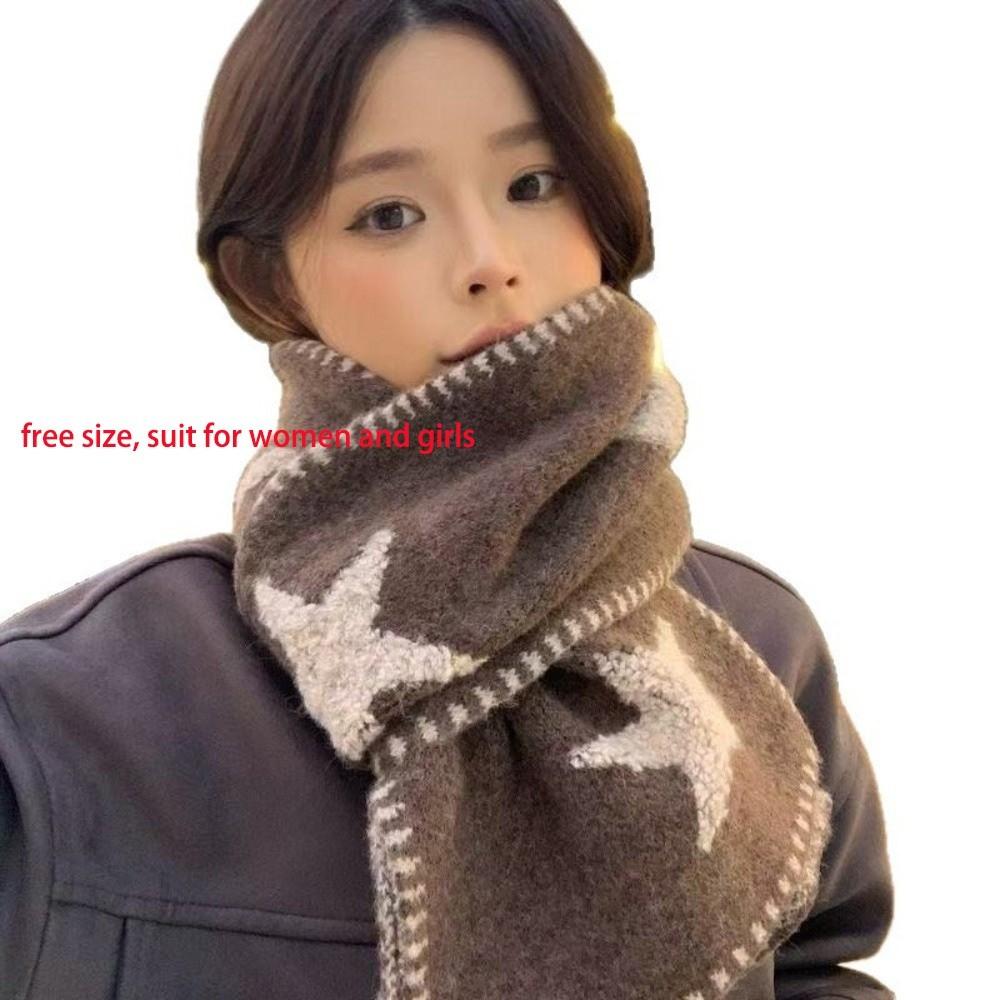 Soft Yarn Knit Scarf Versatile Design Yarn Scarf Cool Warm Wrap Scarf  For Women