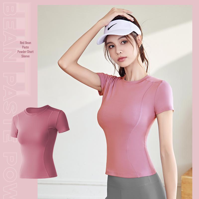 Women's Slim Fit Yoga & Gym T-Shirt - Short Sleeve Summer Activewear