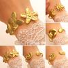 Bracelets Manchette Dorés pour Femmes Vintage Fleur Papillon Soleil Coquillage Bohème Bracelets Manchette Ouverte Large Bijoux pour Elle