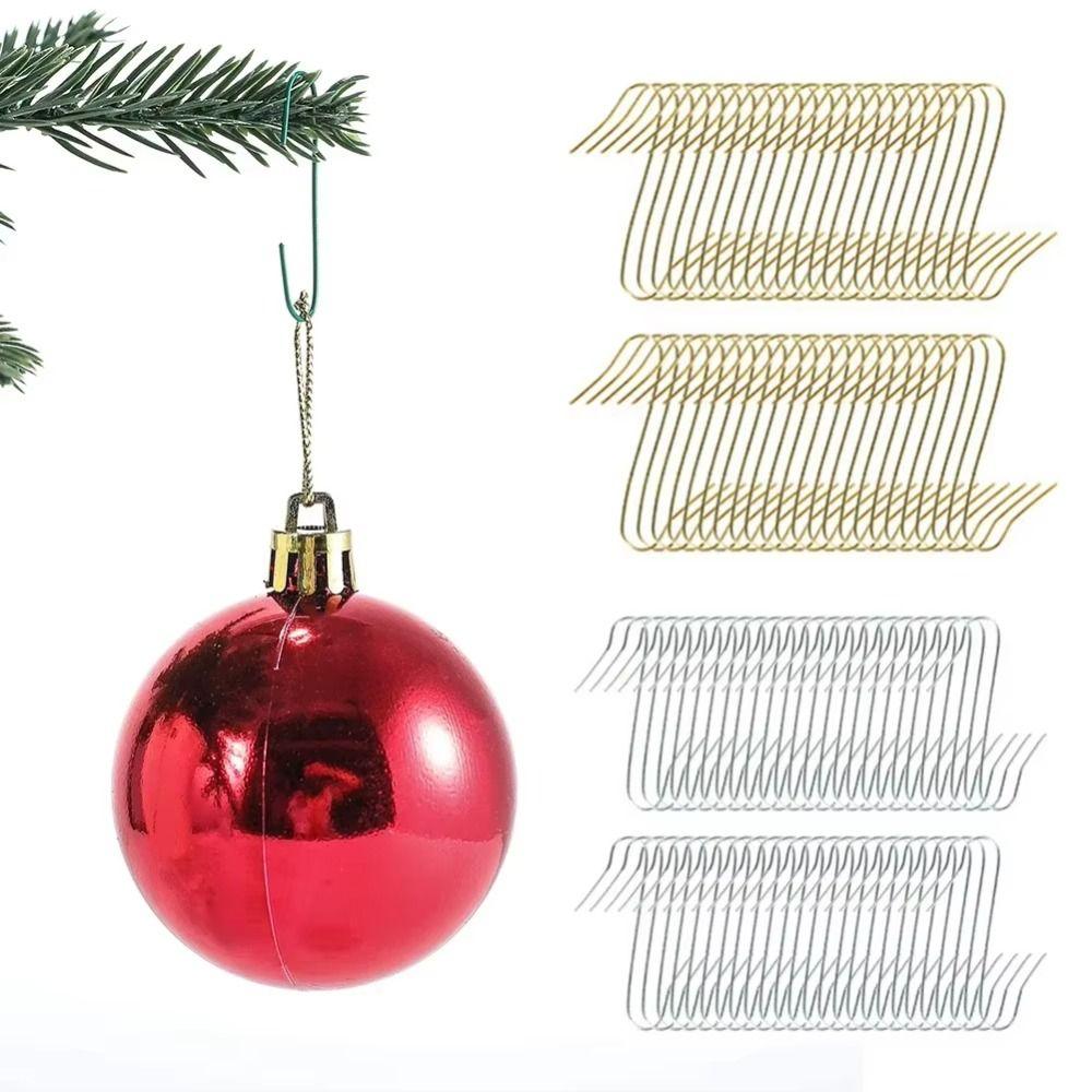 100/150/300Pcs Reusable Christmas Tree Hook Ornaments 4cm Creative Xmas Ball Pendant Decoration Rustproof Waterproof