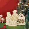 Charming Christmas Wooden Cabin Puzzle Decoration For Festive Table Displays And Diy Gifts