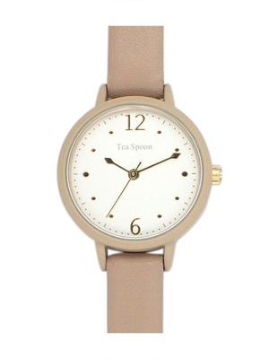 [Folgen] Teelöffel Beige Etui Uhr E03721A-1 BE Damen Beige