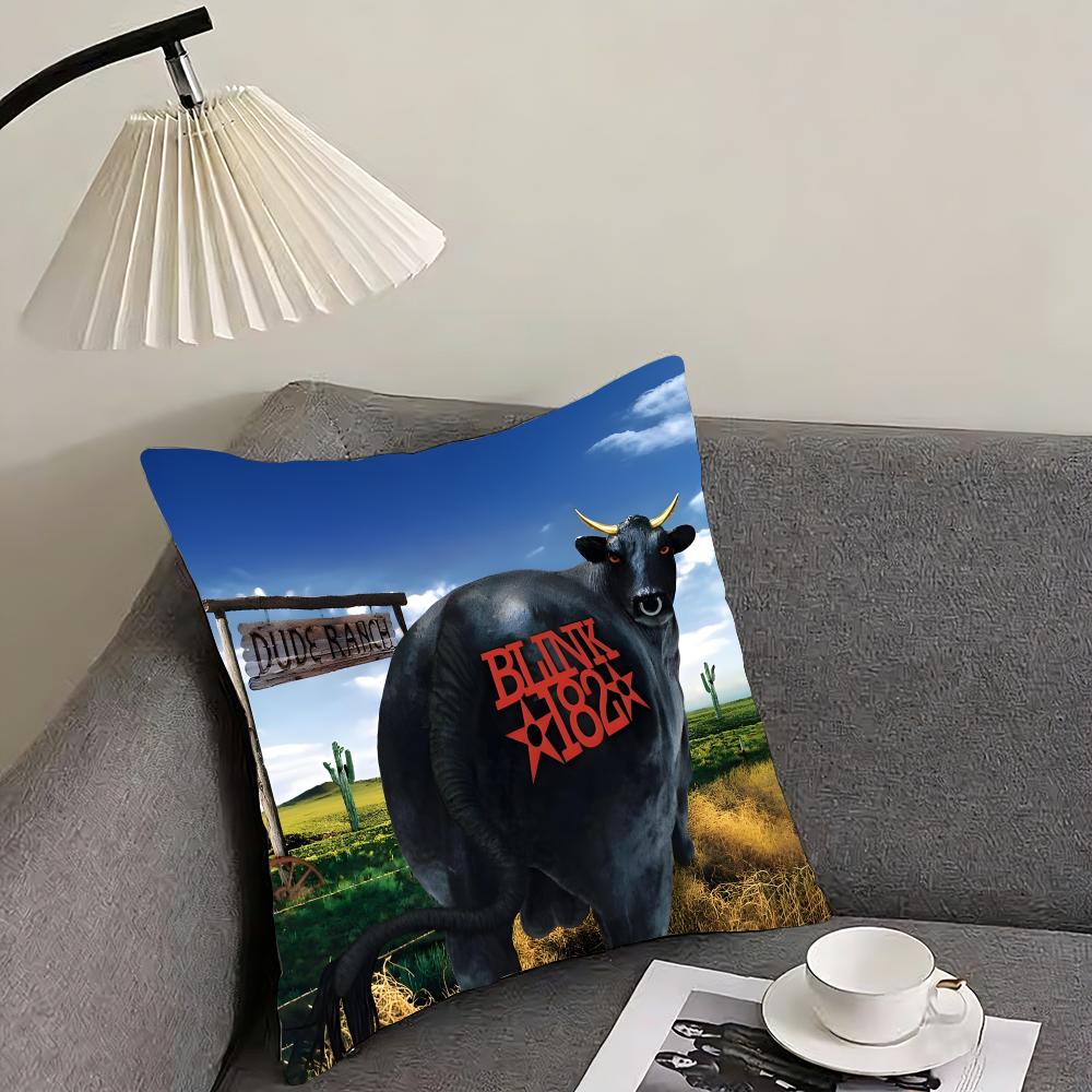 B-Blink 182 Band Cushion Cover Pillowcase Ultra Soft Skin Friendly Fabric Cloud Like Comfort & Concealed Zipper