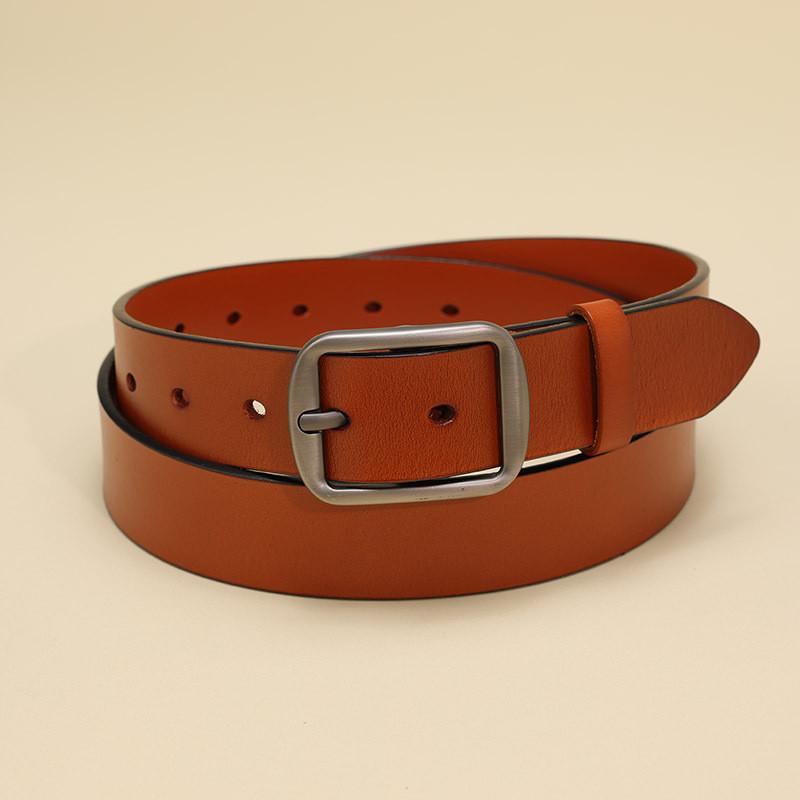 Cowhide Leather Stylish Belt For Men And Women Business Casual With Metal Pin Buckle For Use Daily