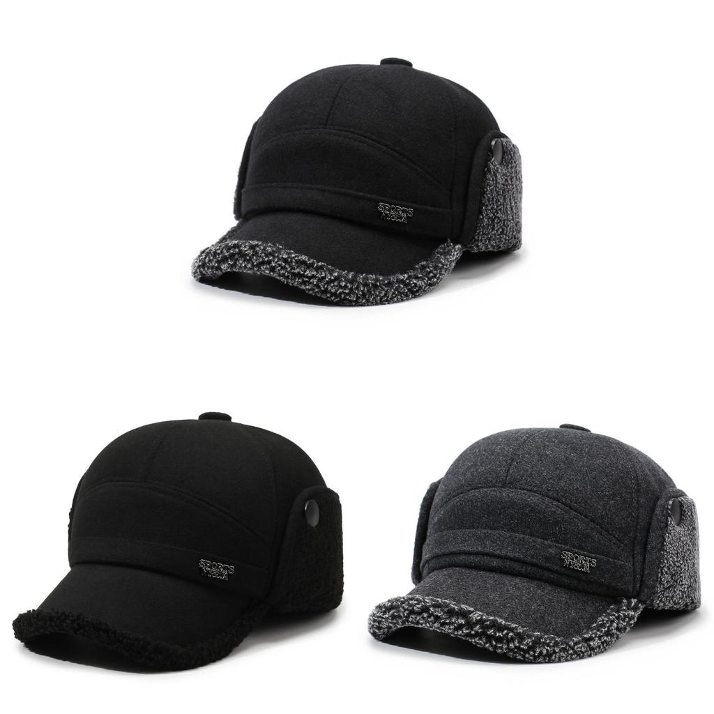 Cotton Winter Beanie Hat For Men With Ear Flap Warmth And Windproof Protection For Outdoor Activities