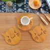 1Pc Coaster Pinwheel Large Fish Bone Durable Cat Lovely Cartoon Kitchen Table Protecting Wood Cup In