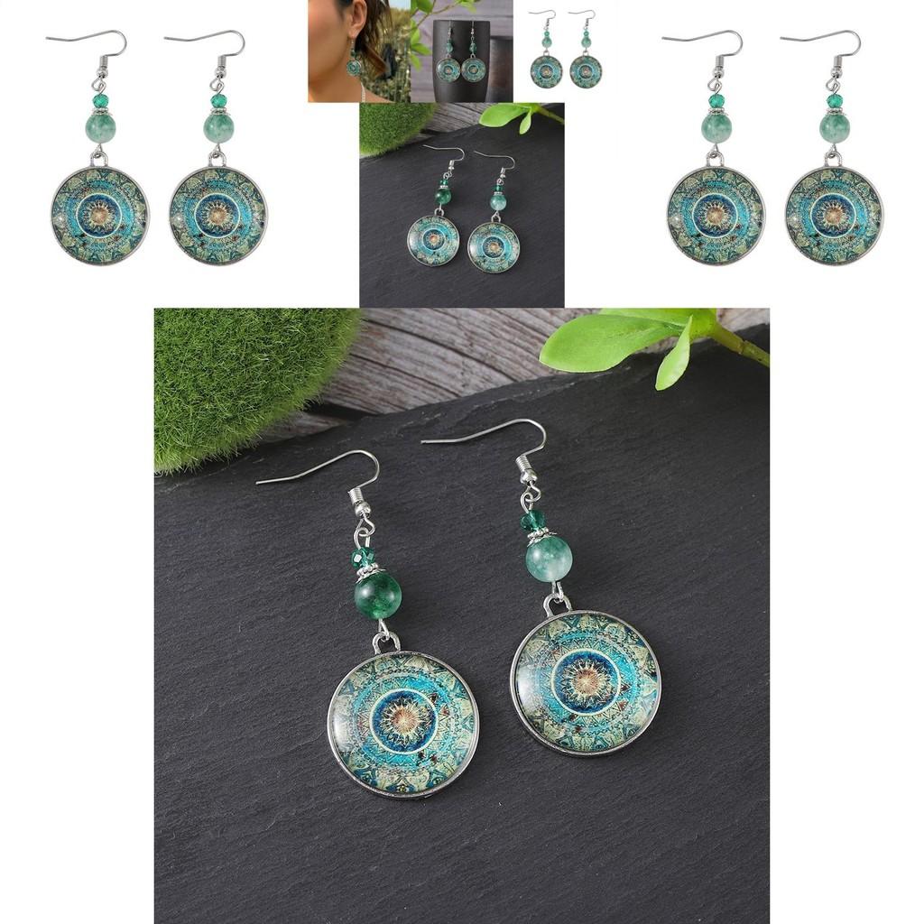 Dazzling Vintage Floral And Geometric Drop Earrings With Stunning Electroplated Finish