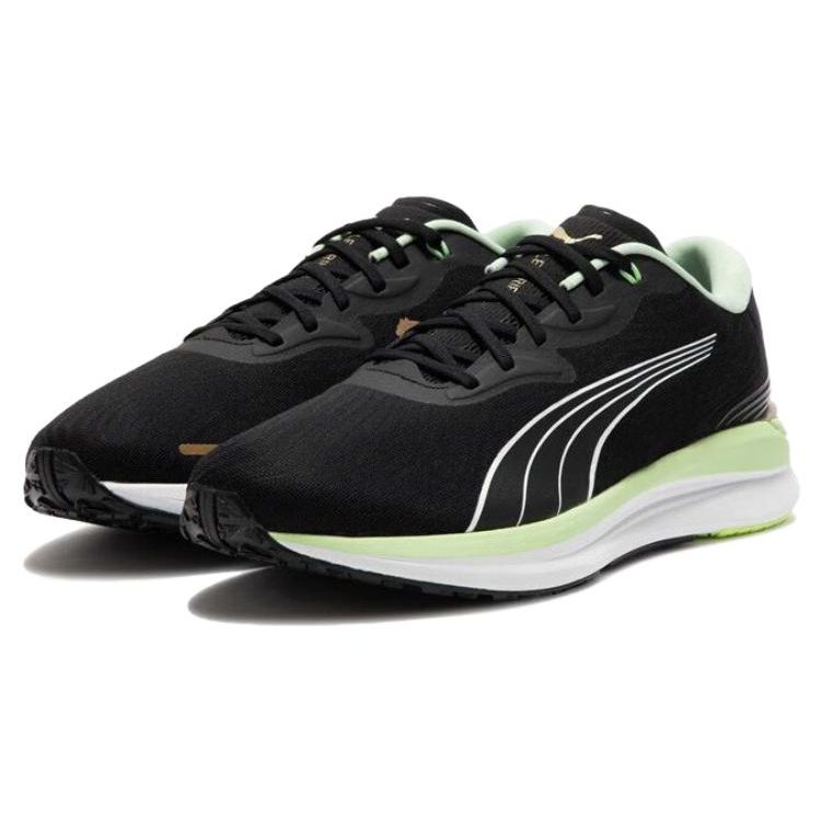 Puma Electrify Nitro 2 Comfortable Fabric Slip-Resistant Durable Low-Top Casual Running Shoes Men sneaker Black Green 377790-01