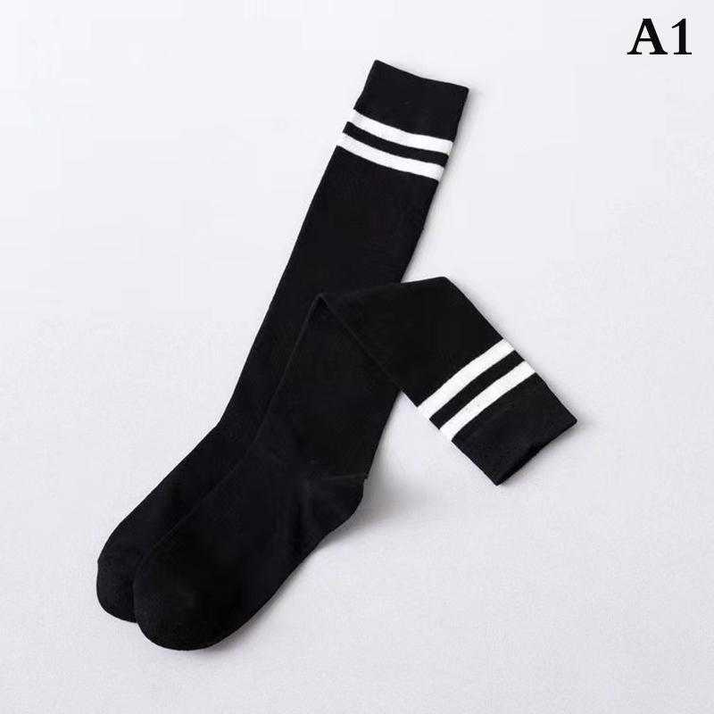 Women Solid Color Striped Cotton Calf Socks Girls Casual Sport Korea Fashion Stockings Warm Long Knee High Socks Japanese Style
