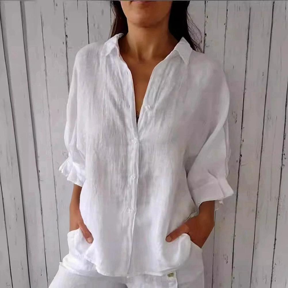 Women's Back-Tie Blouse Long Sleeve Button Shirt Open-Back Shirt