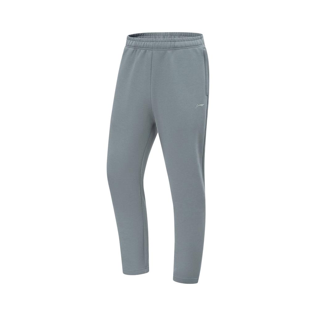 Li-Ning Comfortable Simple Lace-Up Straight Leg Casual Pants Men bottoms Shadow-Gray AKLU125-2