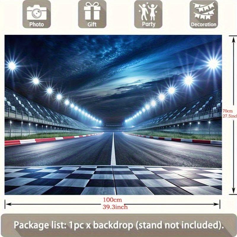 A night scene background picture of a racing track suitable for sports events, very suitable for birthday celebration activities