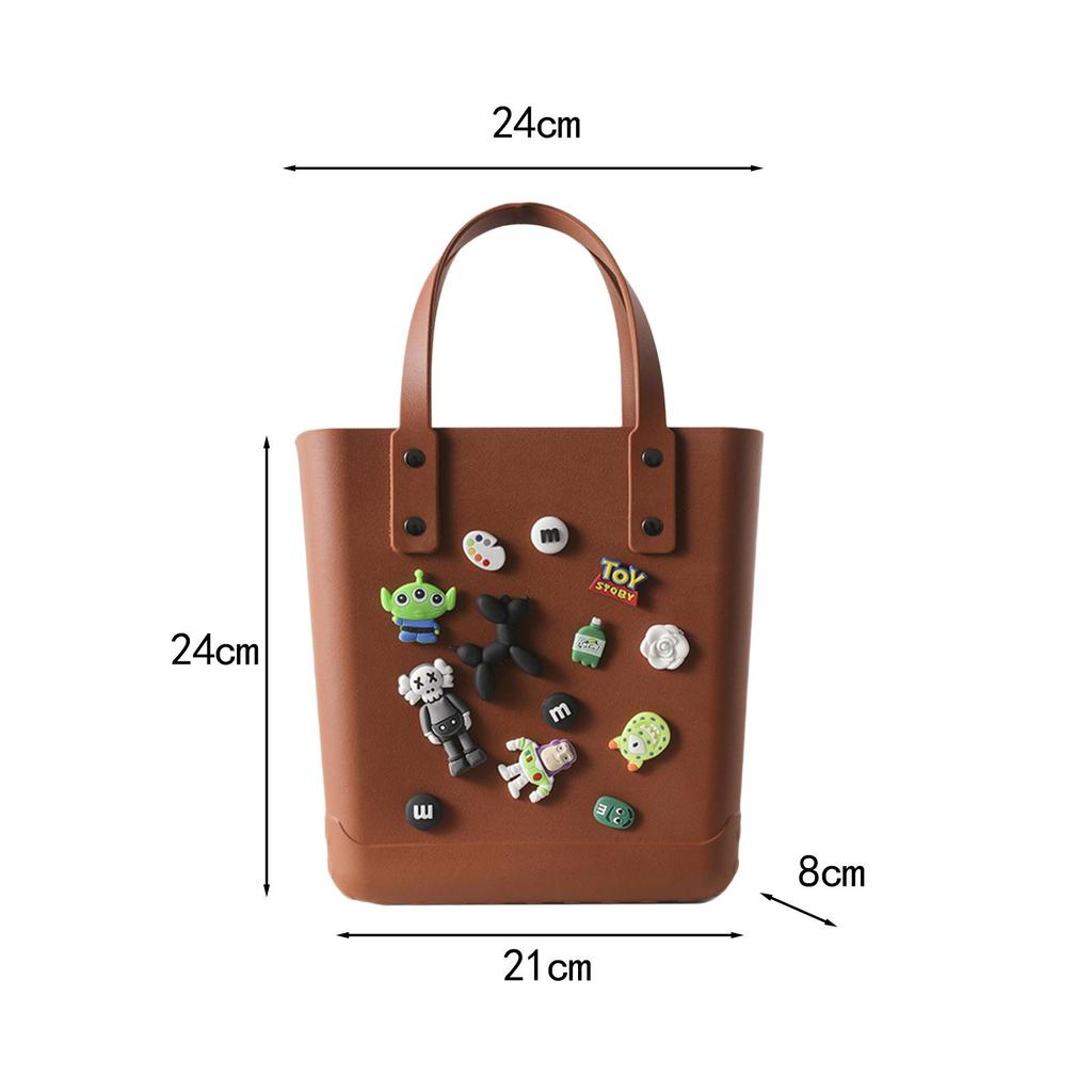 Beach Hole Bag Portable Fashion Open Tote for Shopping Boat Tours Dating Light Blue
