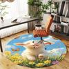 1PC Lamb Flowers Round Chair mat Area Rug - Non-Slip, Floor Mat for Office, Bedroom, home decor Christmas Gift c0528030