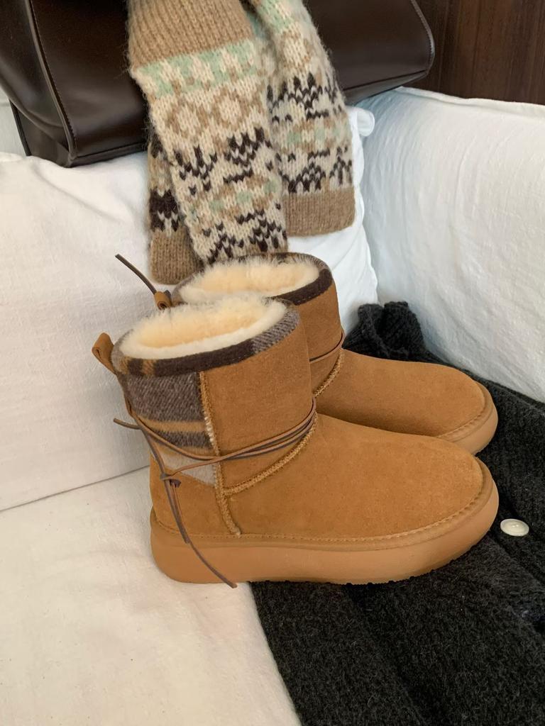 Snow boots women's 2025 new winter velvet thick-soled warm cotton shoes non-slip fluffy women's boots