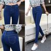 2018 Fall Women's Plus Size Mid-Waist Skinny Stretch Jeans - Slim Fit Korean Style Pencil Pants