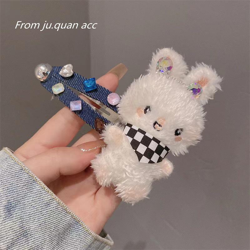 Süße Häschen Haarspange: Kleine Haarspange für Mädchen, perfekt für Pony und abstehende Haare, entzückender Kopfschmuck für Herbst 2023.