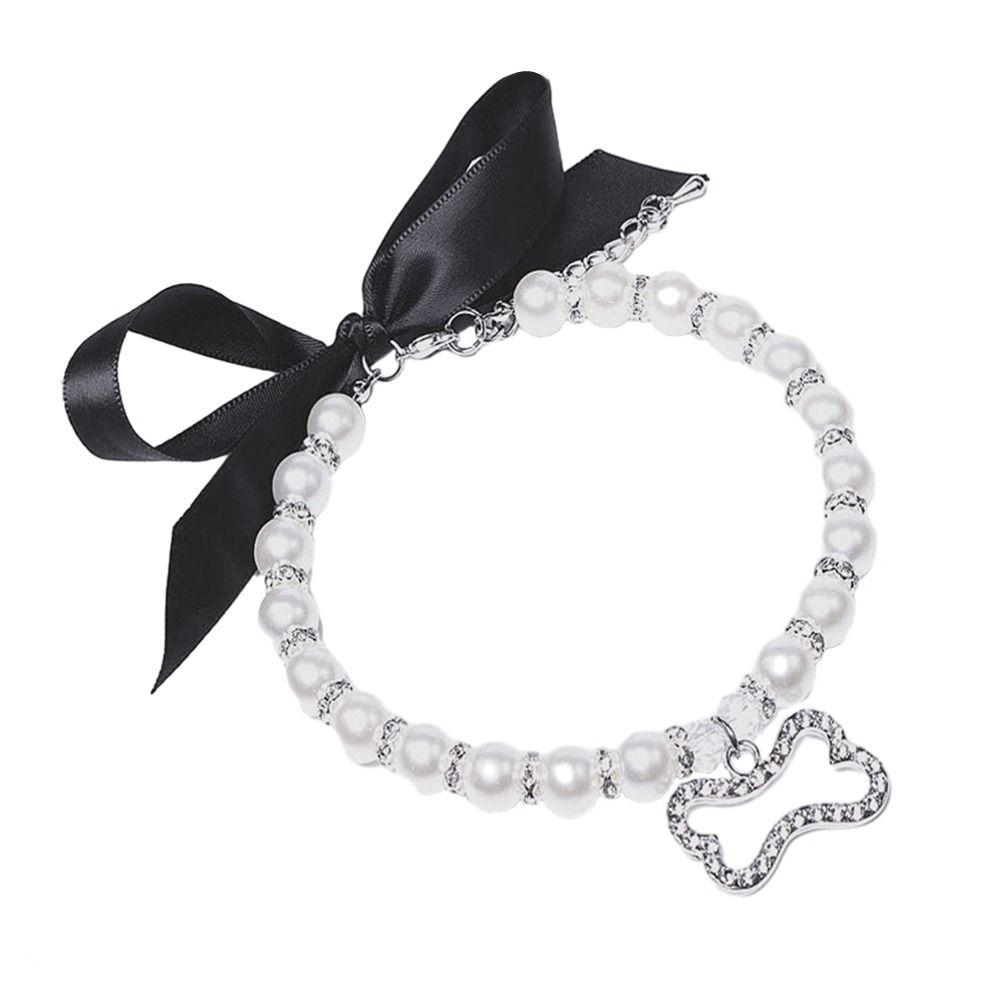 

Ожерелье для милой собаки из искусственного жемчуга, аксессуары для ошейника для питомца, ювелирное украшение, шейная цепочка для маленьких собак, большой собаки, кошек, 5 цветов S