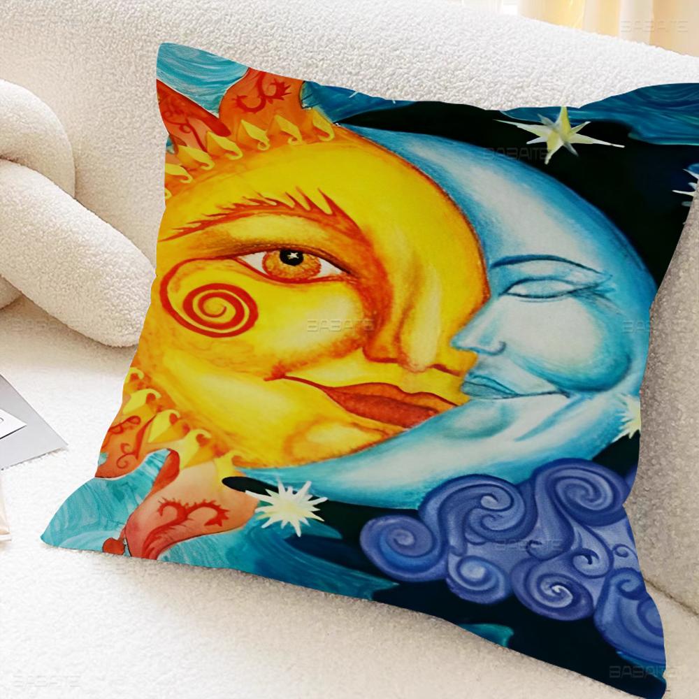 Sun Celestial Moon Bohemian Cushion Cover Pillowcase Upholstery Sofa Throw Pillow Home Decor Pillowcas