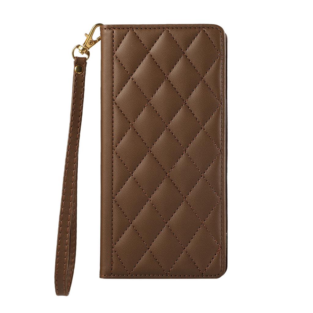 Anwendbar für Sharp Wish4 Lederhülle, Google 9Pro Rauten kleiner duftender Wind starke magnetische Klappkartenbrieftasche Schutzhülle