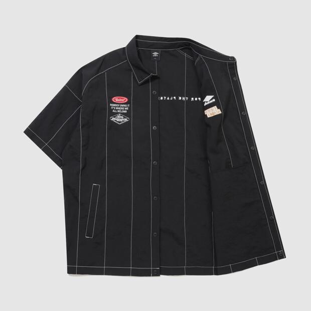 Umbro Crispy Taslan Short Sleeve Shirt Black Ur221Cjk58