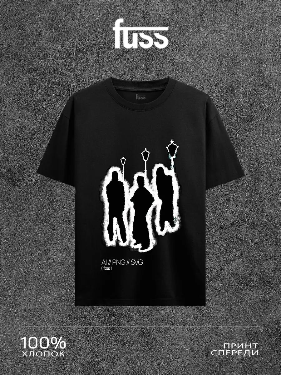 Black T-shirt with Midnight crew print 3XL