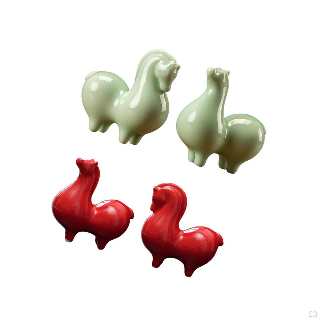 Figurine Ceramic Horse Statue Modern Collectible Chinese Year Decoration Sculpture for Bedroom
