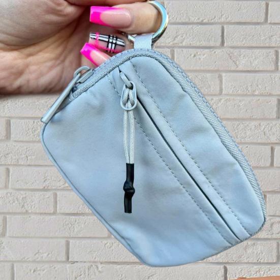 Portable Card Holder Mini Wallet Zipper Closure Multiple Compartments Waterproof Small Size Large Capacity Zip Keychain Pouch