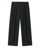 PRAIRIE Double-Pleat Pin Stripe Wide Slacks (Black)
