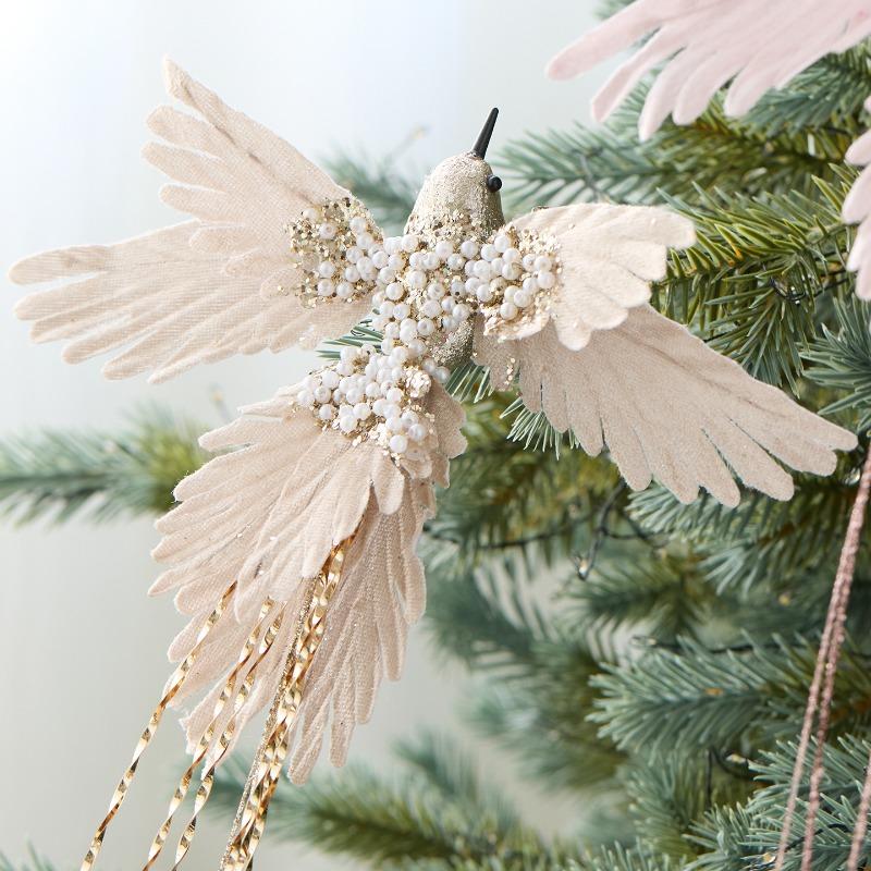 New Christmas Hummingbird Pendant Christmas Scene Arrangement Fabric Simulation Bird Christmas Tree Decoration Pendant