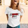Womens Crew Neck Short Sleeve Pullover T Shirt with Letter Print Germany 2026 Graphic Casual Loose Fit Top for Supporters